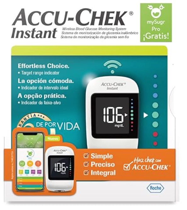 GLUCOMETRO ACCU CHEK INSTANT 10 LANCETAS Y LANCETERO