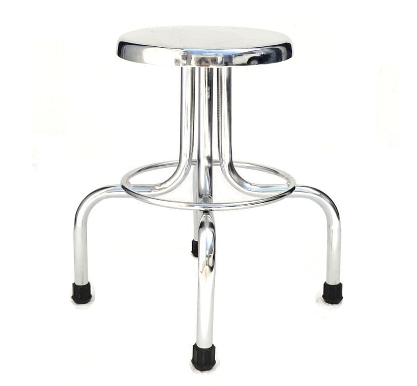 BANCO GIRATORIO CROMADO SIN RUEDAS