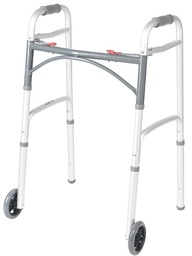 ANDADERA DRIVE 10210 PLEGADO EN BOTONES ROJO DOS RUEDAS DE ALUMINIO