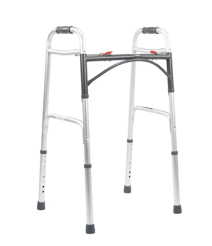 ANDADERA MEDICAL AN1060SMS PLEGADO EN BOTÓN ROJO DE ALUMINIO