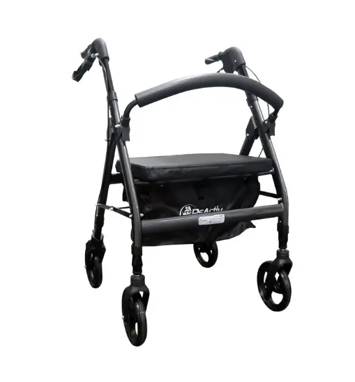 ANDADERA ROLLATOR R223062 PLEGOO BARIÁTRICA ROJA ASIENTO CON BOLSA DE ALUMINIO