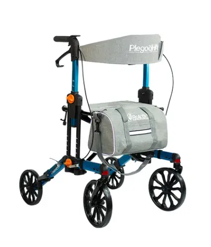 ANDADERA ROLLATOR R226031-AM PLEGOO AZUL ASIENTO AJUSTABLE CON BOLSA DE ALUMINIO