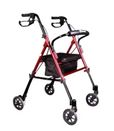 ANDADERA ROLLATOR R214044 ULTRA COMPACTA ROJA DE ALUMINIO