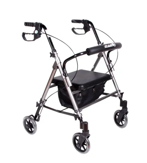 ANDADERA ROLLATOR R214046 ULTRA COMPACTA GRIS DE ALUMINIO