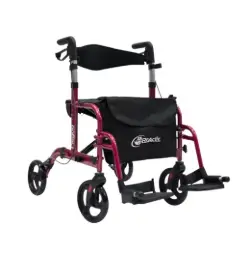 ANDADERA ROLLATOR R223054/55 PLEGOO ROJA-AZUL ASIENTO Y DESCANSAPIES DE ALUMINIO