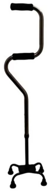 BASTON 4 APOYOS DOBLE CUELLO SC-664 NEGRO DE ALUMINIO