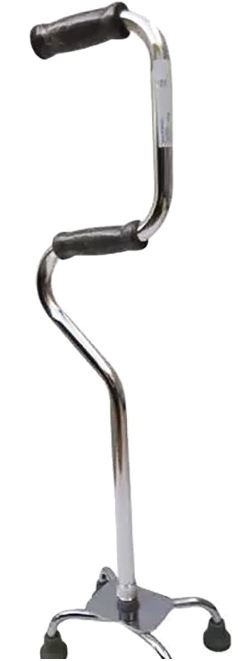 BASTON 4 APOYOS DOBLE CUELLO SC-664 PLATA DE ALUMINIO