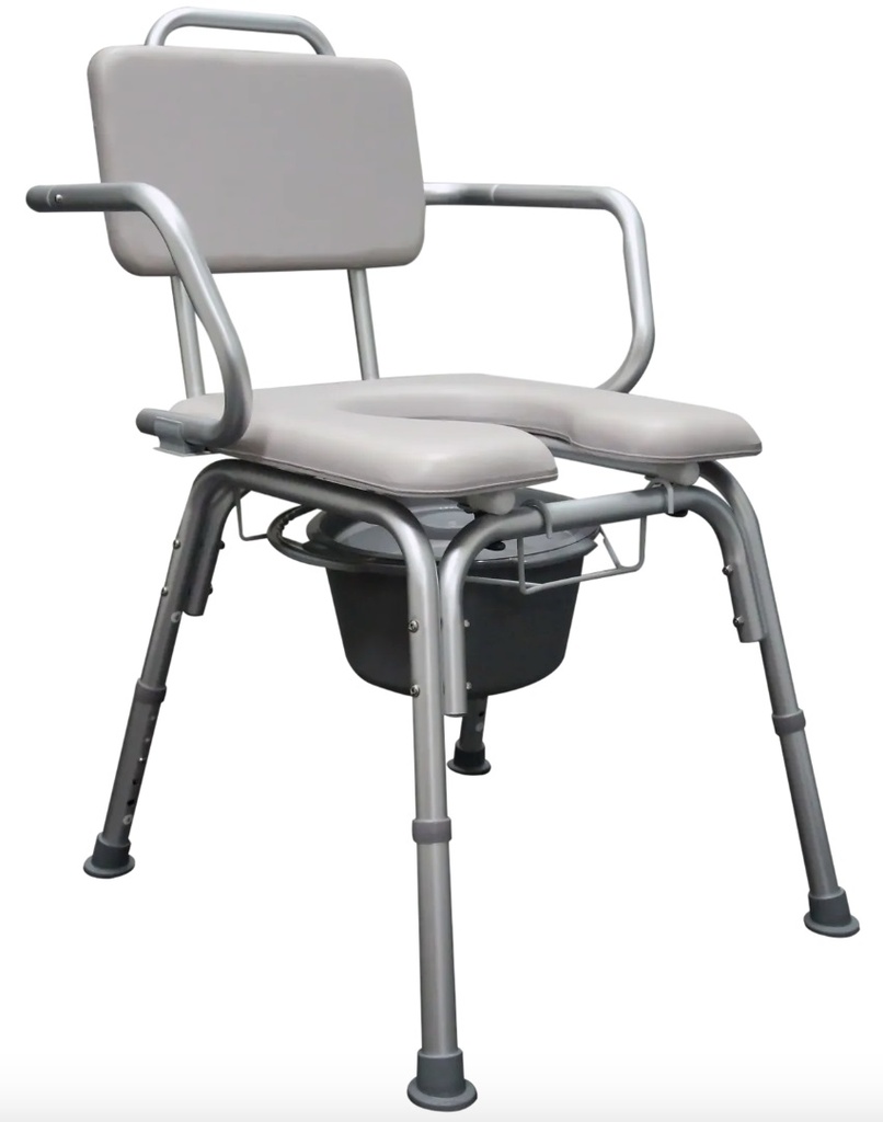 SILLA COMODO R204103-G TIPO HERRADURA BRAZOS ABATIBLES ACOJINADA DE ALUMINIO