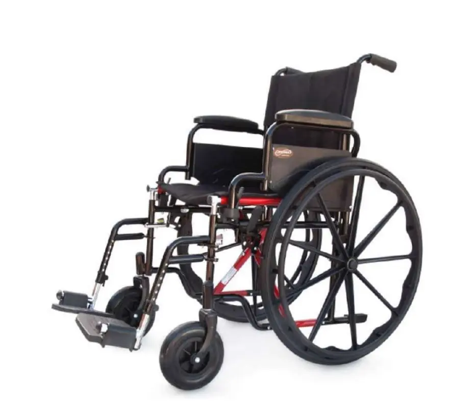 SILLA DE RUEDAS COMPANION BLACK M300-110 18"CON DESCANSAPIES DE ACERO