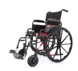 SILLA DE RUEDAS COMPANION BLACK M300-110 18"CON DESCANSAPIES DE ACERO