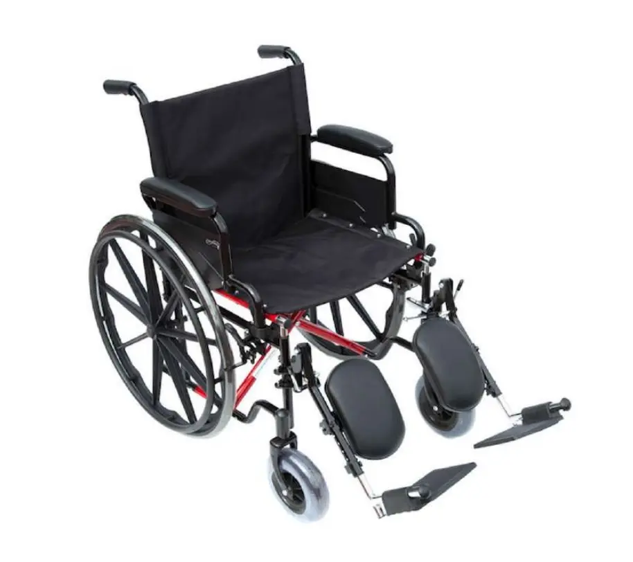 SILLA DE RUEDAS COMPANION BLACK M300-120 18"CON ELEVAPIES DE ACERO