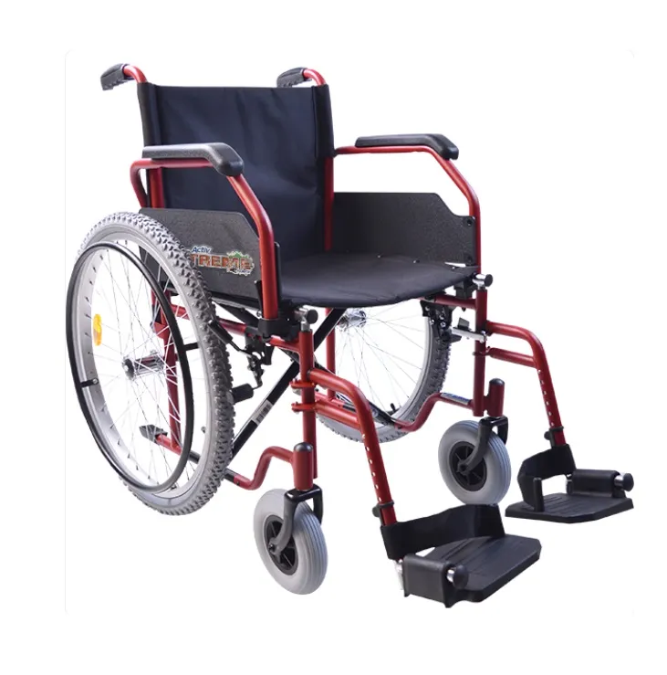 [012440] SILLA DE RUEDAS XTREME 18" R218020FG-TN ACERO ROJA L NEUMÁTICA CON DESCANSAPIES