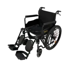 SILLA DE RUEDAS REX DUAL LUXCARE TT 20" CME-REXLC ACERO NEGRO CON DESCANSA Y ELEVAPIES