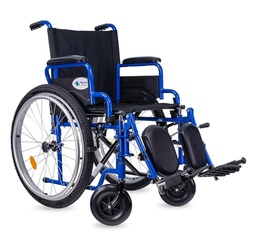 SILLA DE RUEDAS MEDICAL TT 101 18" AZUL-ROJA-NEGRA CON ELEVAPIES DE ACERO