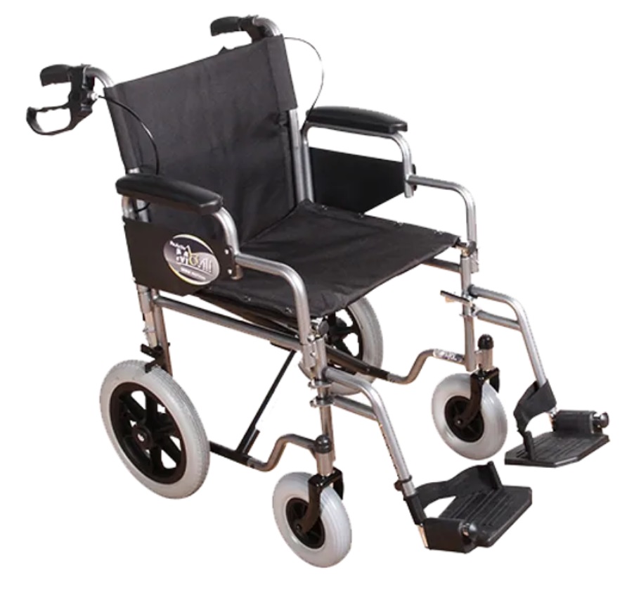 SILLA DE TRASLADO MOVILI R218042PV-TN FRENO MANERAL, RUEDAS 12"/8"
