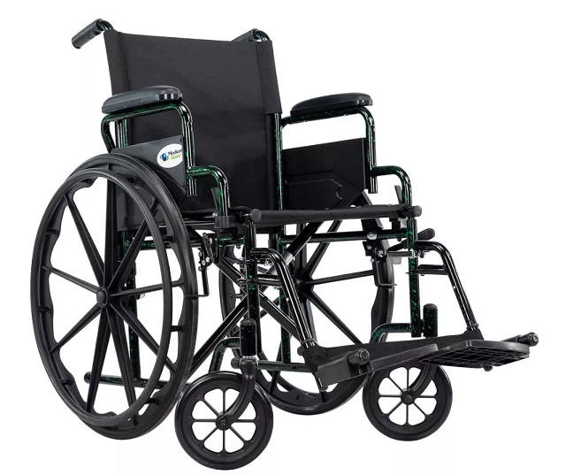 SILLA DE RUEDAS FLAMA SR8631DMS 18" ROJ-VER-AZU-NEG CON DESCANSAPIES DE ACERO