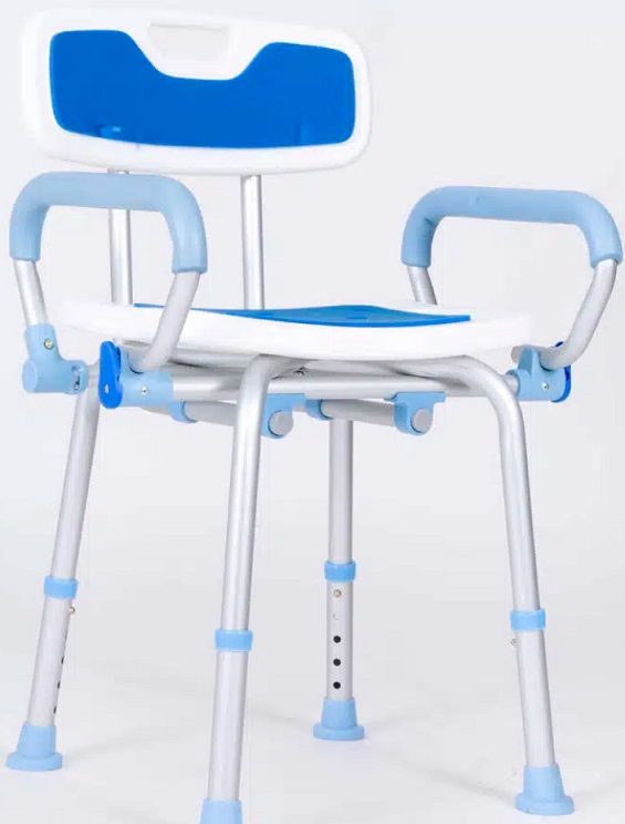 SILLA DUCHA COMPANION M350-032 AZUL DESCANSABRAZOS PLEGABLES