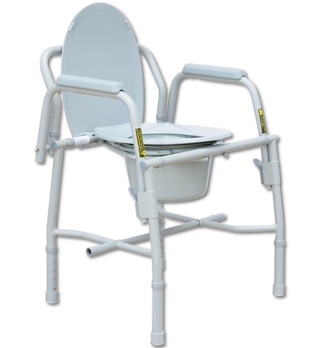 CÓMODO MEDICAL 11125MS DE ACERO ESMALTADO GRIS ABATIBLE 130 KG DE SOPORTE