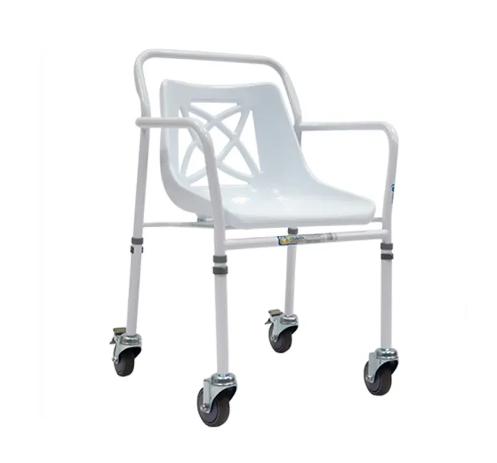 SILLA DUCHA R204142 BLANCA TIPO CONCHA CON RUEDAS 4
