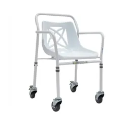 SILLA DUCHA R204142 BLANCA TIPO CONCHA CON RUEDAS 4