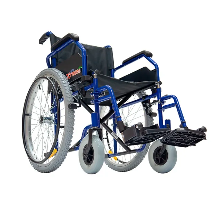SILLA DE RUEDAS XTREME 18" R218020To-TN ACERO AZUL T NEUMÁTICA CON DESCANSAPIES
