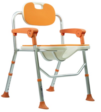 SILLA DUCHA ACKUA R225131/33 PERIANAL AQUA/NARANJA RESPALDO Y DESCANSABRAZOS DE ALUMINO