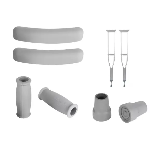 REGATONES KIT AXILERA PUÑO REGATON GRIS PARA MULETAS