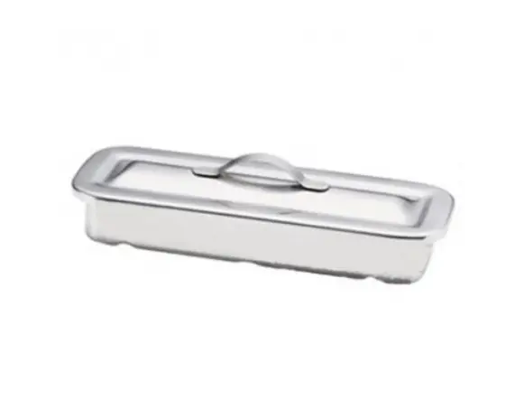 CHAROLA ACERO INOX.MGT-0153 22X8X3 CON TAPA