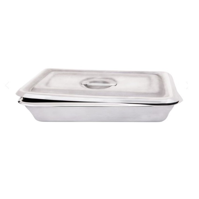 CHAROLA ACERO INOX.MGT-0162 31X19.6X5 CON TAPA