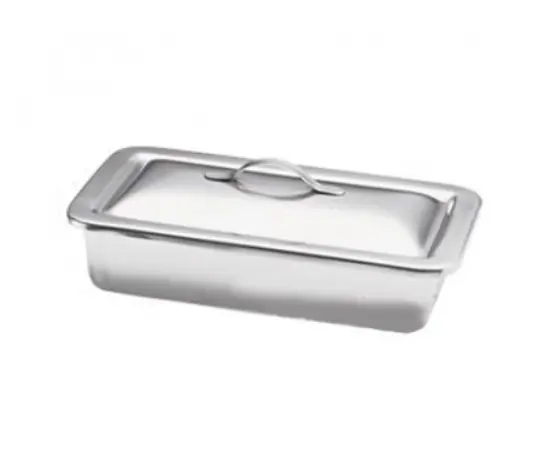 CHAROLA ACERO INOX.MGT-0156 23X13X5 CON TAPA