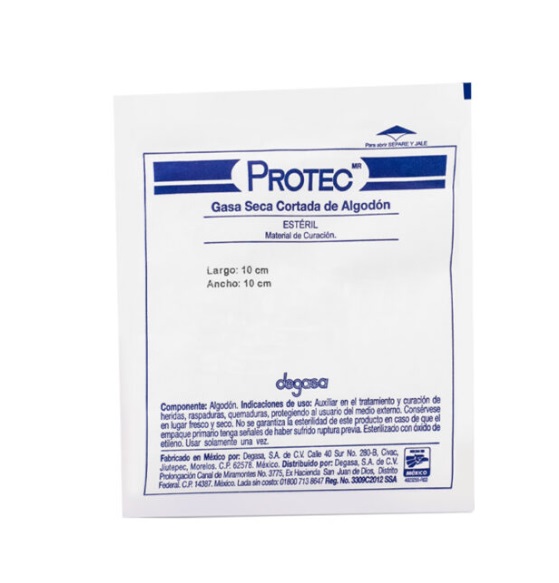 GASA ESPONJA ESTERIL 10X10 10 PZS. 01800110