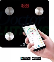 BASCULA DIG. BENESTA 12 PARÁMETROS HWT-NS-BT4 CON BLUETOOTH NEGRa