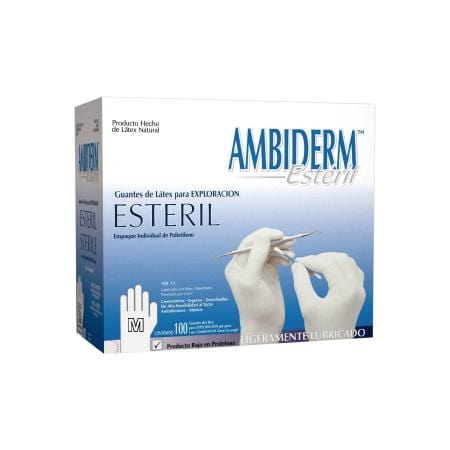 GUANTE AMBIDERM ESTERIL MED.100 PZS 100000013