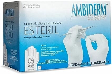 GUANTE AMBIDERM ESTERIL GDE. 100 PZS 100000014