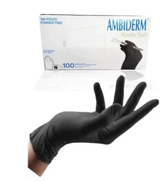 GUANTE AMBIDERM NITRILO NEGRO MED. 100133073