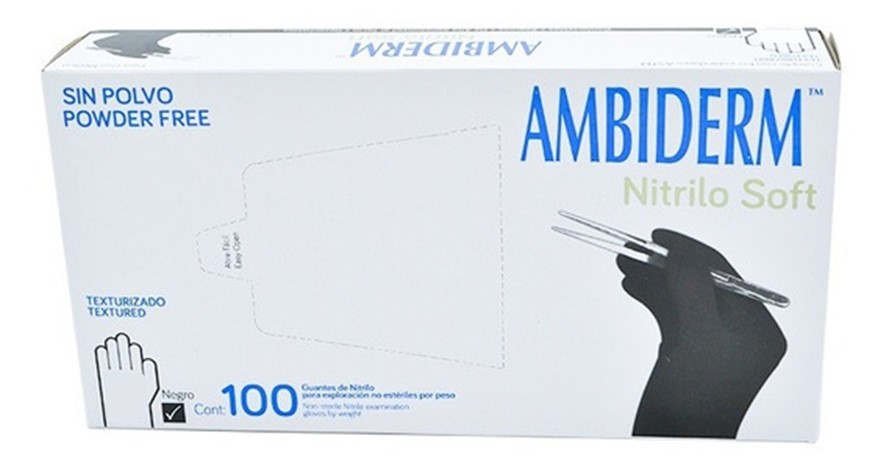 GUANTE AMBIDERM NITRILO NEGRO GDE. 100133074