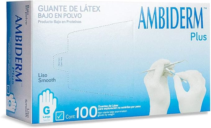 GUANTE AMBIDERM NO ESTERIL GDE 100101014 100 PZS.LATEX