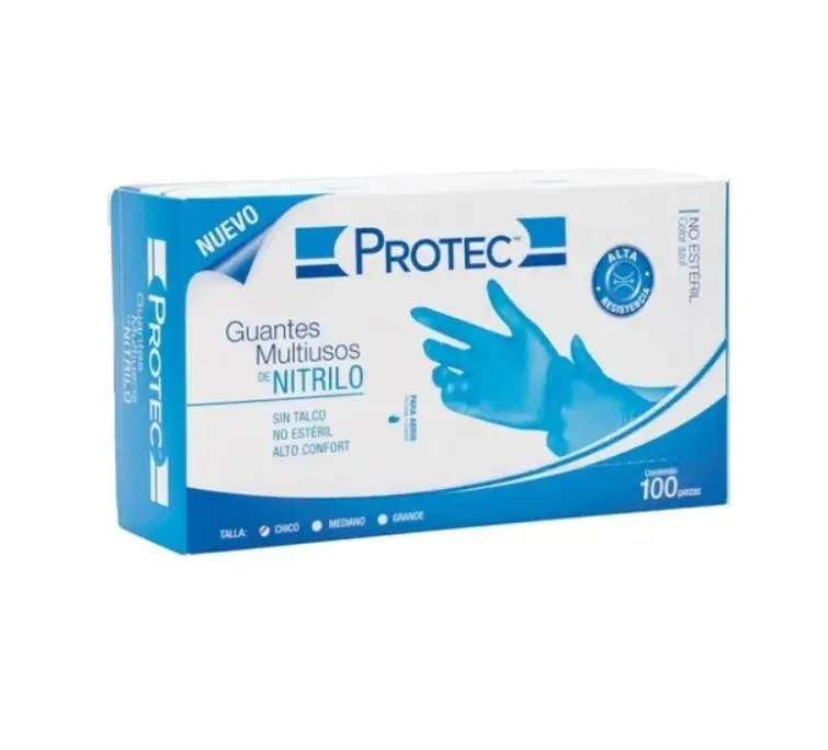 GUANTE PROTEC NITRILO AZUL MED 0492070