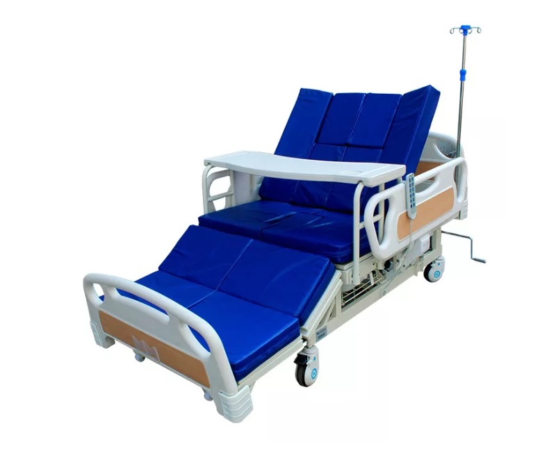 CAMA ELECTRICA CON COLCHÓN SPC2016 TIPO REPOSET 5 POSICIONES BARANDAL-MESA-PORTASUERO