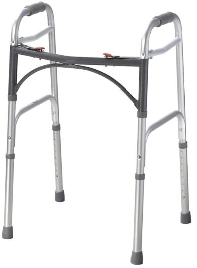 ANDADERA DRIVE 10200DR PLEGADO EN BOTONES ROJO DE ALUMINIO