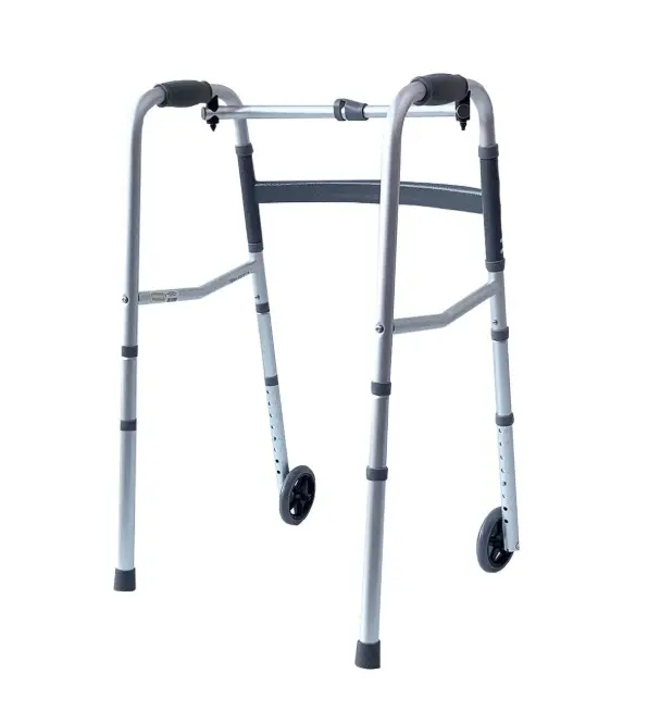 ANDADERA EKO EA200801Q PLEGABLE PLATA KD CON RUEDAS DE ALUMINIO
