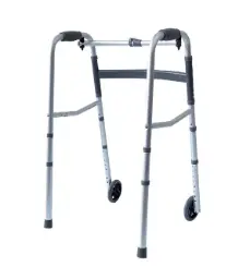 ANDADERA EKO EA200801Q PLEGABLE PLATA KD CON RUEDAS DE ALUMINIO