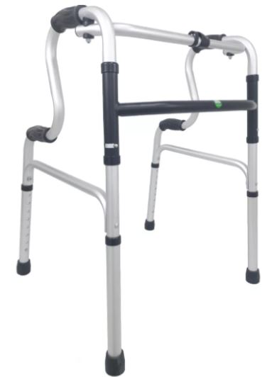 ANDADERA EKO EA100201C DOBLE APOYO PLATA DE ALUMINIO