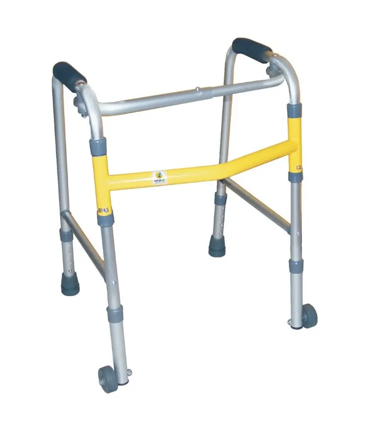 ANDADERA INFANTIL R100200 AMARILLA PLEGABLE DE ALUMINIO