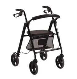 ANDADERA ROLLATOR MOBICARE JL9188LH NEGRA CON BOLSA PLEGABLE DE ALUMINIO