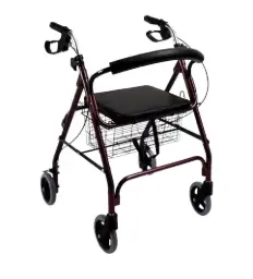 ANDADERA ROLLATOR MOBICARE ECC17 ROJA CON CANASTA DE ALUMINIO