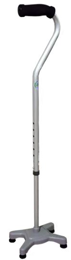 BASTON 4 APOYOS R100050 BASE PLASTICA CUELLO DE GANSO PLATA