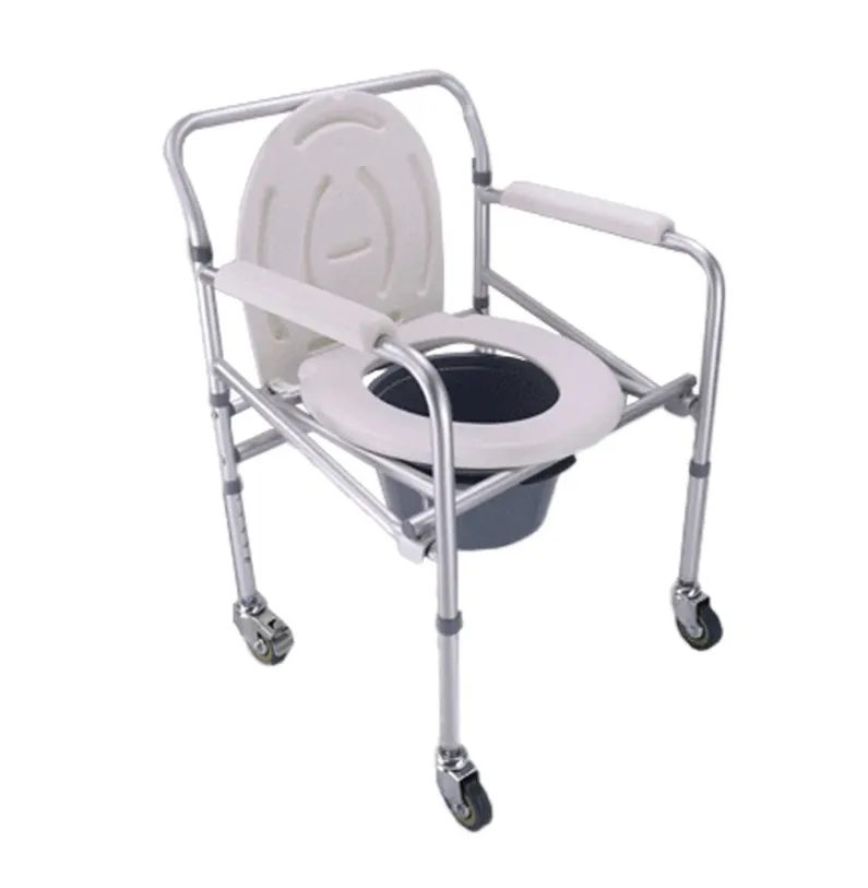 SILLA CÓMODO HANDY AWC02 DE ALUMINIO 4 RUEDAS GRIS