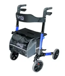ANDADERA ROLLATOR HANDY AN01A AZUL ASIENTO Y BOLSA DE ALUMINIO