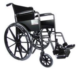SILLA DE RUEDAS MEDICA T-1 18 23040110 BRAZO LARGO FIJO DESCANSAPIE DESMONTABLE